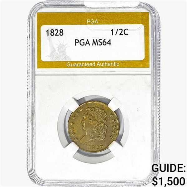 1828 Classic Head Half Cent PGA MS64