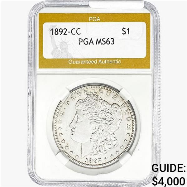 1892-CC Morgan Silver Dollar PGA MS63
