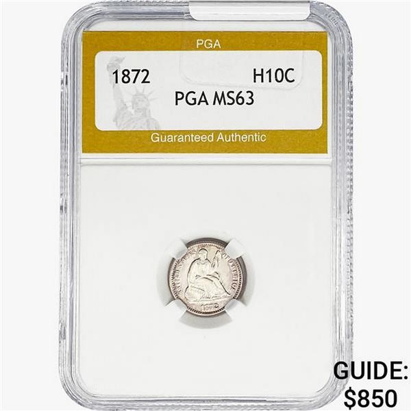 1872 Seated Liberty Half Dime PGA MS63
