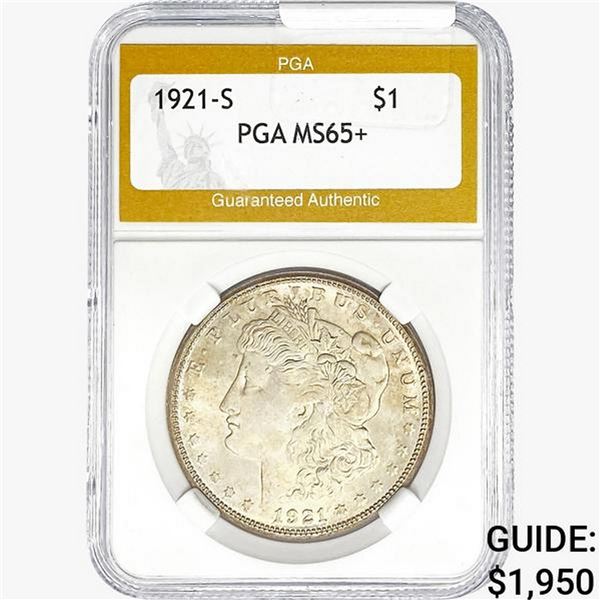1921-S Morgan Silver Dollar PGA MS65+