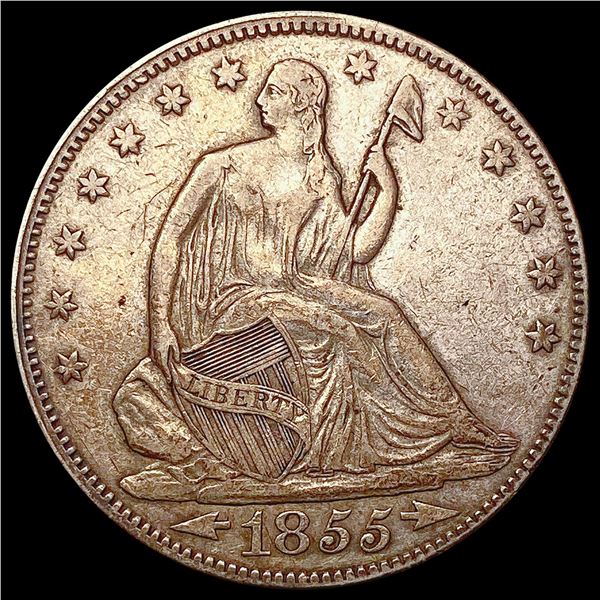 1855 Arrows Seated Liberty Half Dollar CLOSELY UNCIRCULATED