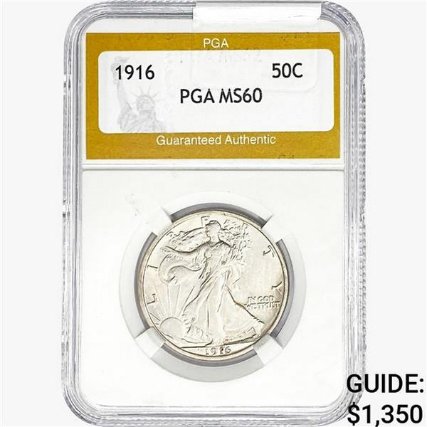 1916 Walking Liberty Half Dollar PGA MS60