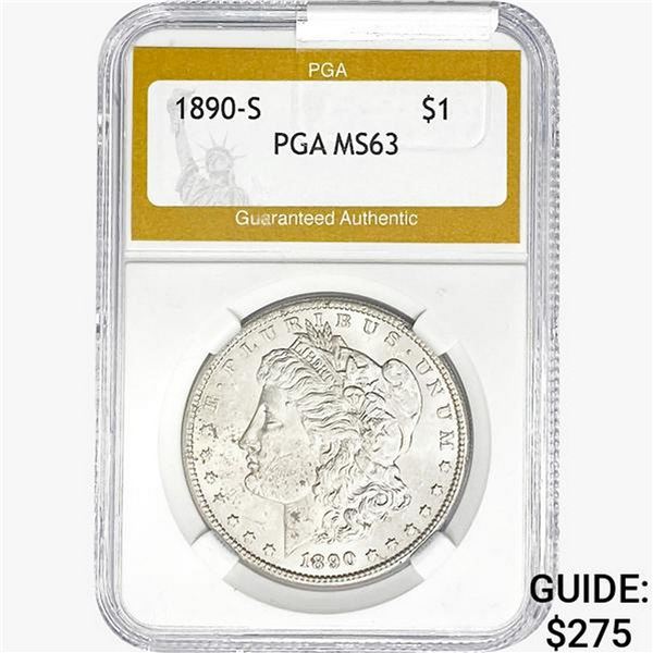 1890-S Morgan Silver Dollar PGA MS63