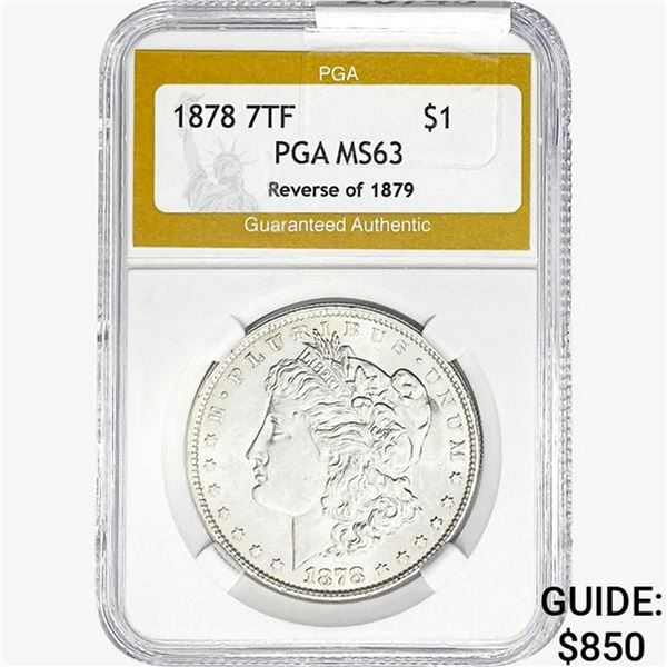 1878 REV79 Morgan Silver Dollar PGA MS63