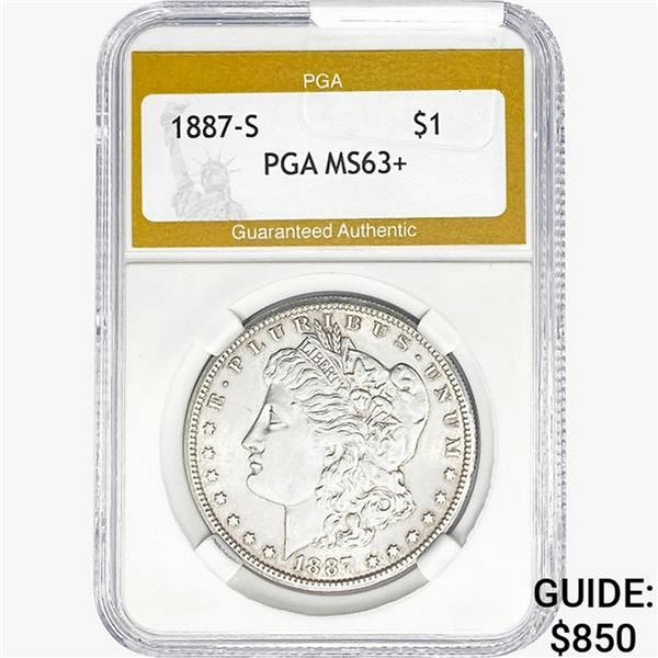 1887-S Morgan Silver Dollar PGA MS63+