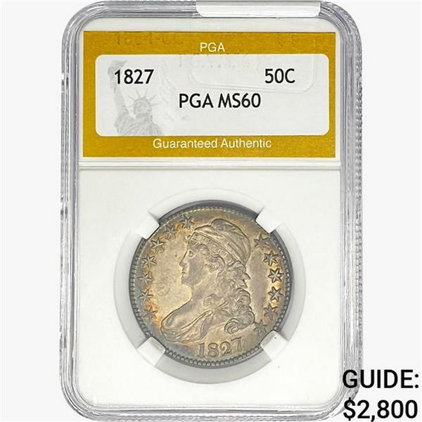 1827 Capped Bust Half Dollar PGA MS60