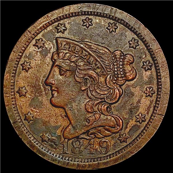 1849 Braided Hair Half Cent CLOSELY UNCIRCULATED