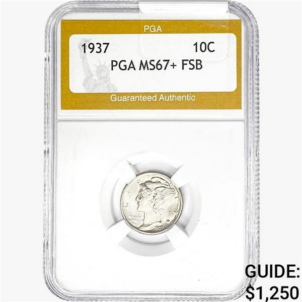 1937 Mercury Silver Dime PGA MS67+ FSB