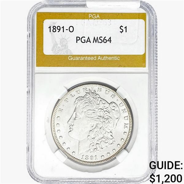 1891-O Morgan Silver Dollar PGA MS64