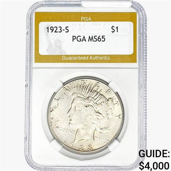 1923-S Silver Peace Dollar PGA MS65