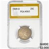 Image 1 : 1909-D Barber Quarter PGA MS63