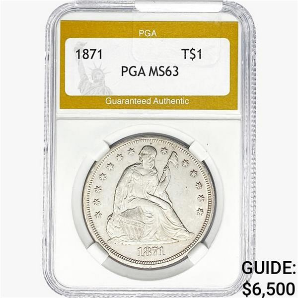 1871 Silver Trade Dollar PGA MS63