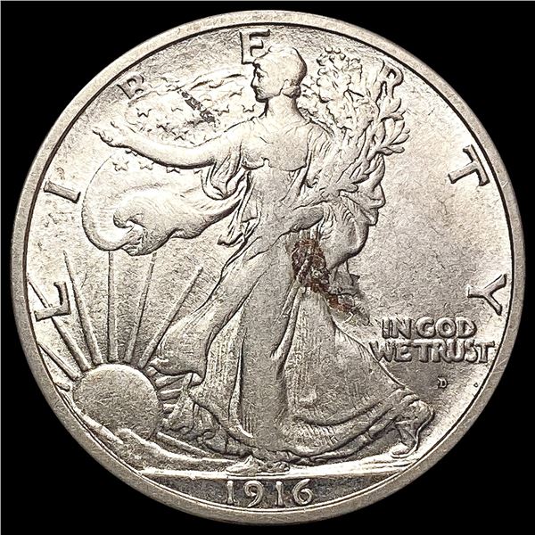1916-D Walking Liberty Half Dollar GEM BU