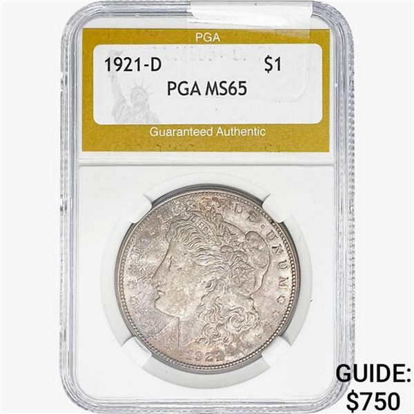 1921-D Morgan Silver Dollar PGA MS65
