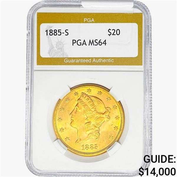 1885-S $20 Gold Double Eagle PGA MS64