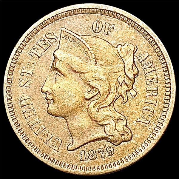 1879 Nickel Three Cent CHOICE AU