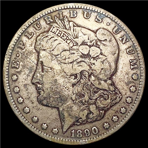 1890-CC Morgan Silver Dollar NEARLY UNCIRCULATED