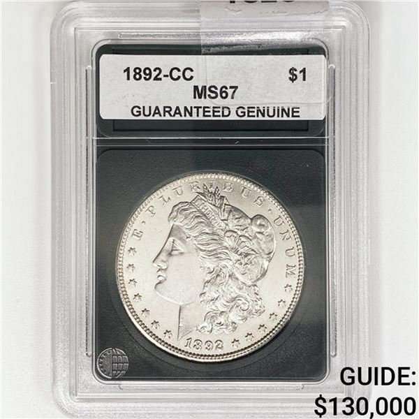 1892-CC Morgan Silver Dollar GG MS67