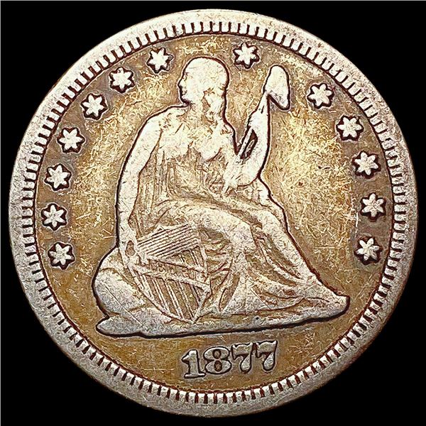 1877-CC Seated Liberty Quarter LIGHTLY CIRCULATED