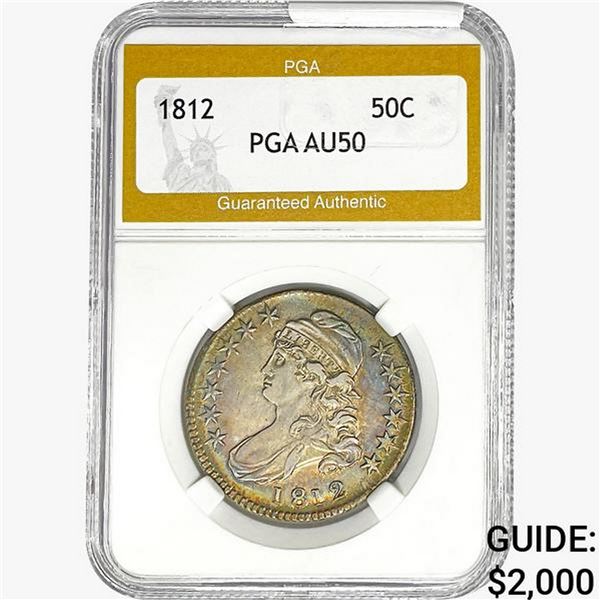 1812 Capped Bust Half Dollar PGA AU50