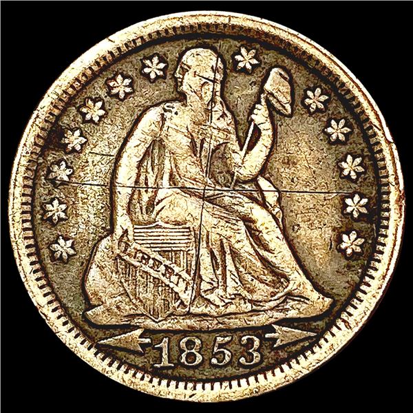1853 Arrows Seated Liberty Dime HIGH GRADE