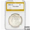 Image 1 : 1882-CC Morgan Silver Dollar PGA MS64
