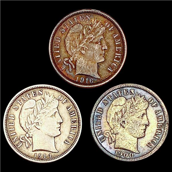 1900-1916 [3] Barber Dime HIGH GRADE