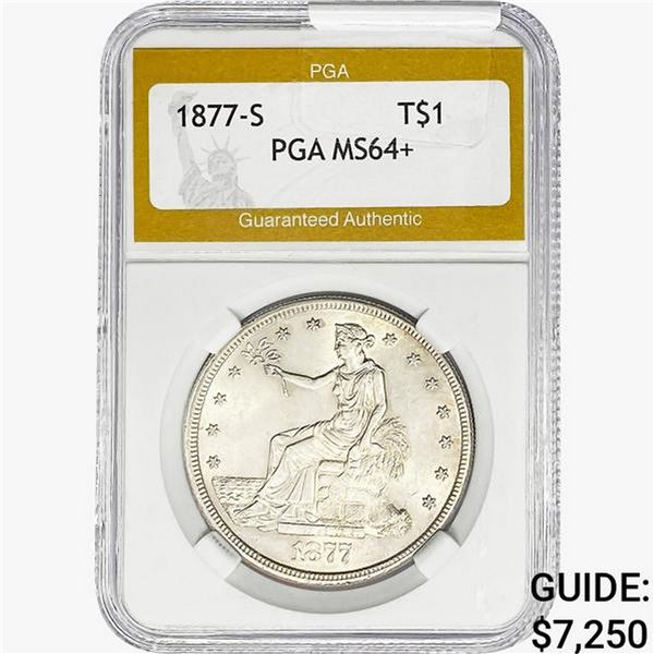 1877-S Silver Trade Dollar PGA MS64+