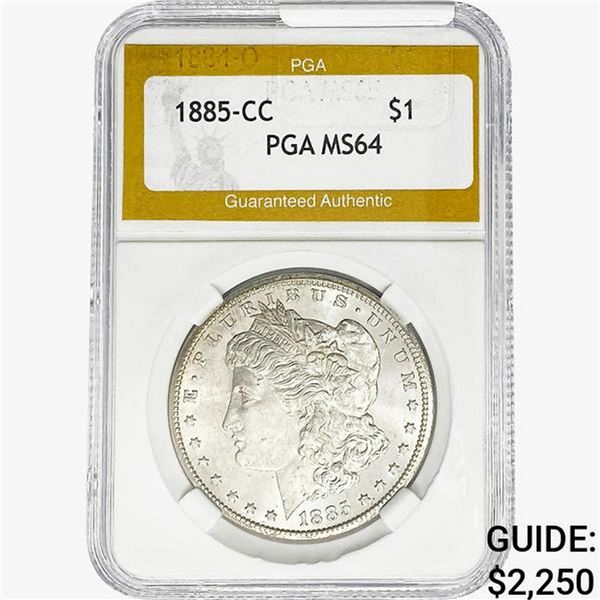 1885-CC Morgan Silver Dollar PGA MS64