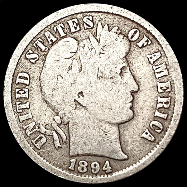 1894 Barber Dime NICELY CIRCULATED