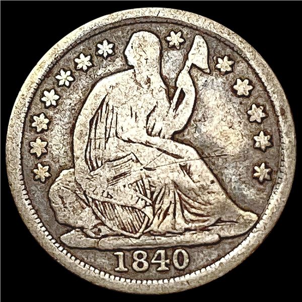 1840-O No Dr Seated Liberty Half Dime NICELY CIRCULATED