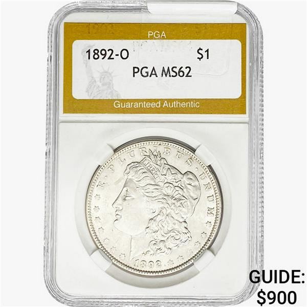 1892-O Morgan Silver Dollar PGA MS62