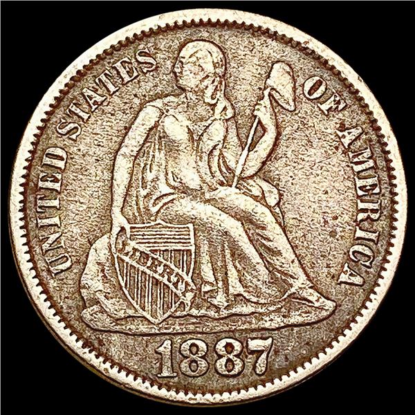 1887 Seated Liberty Dime NEARLY UNCIRCULATED