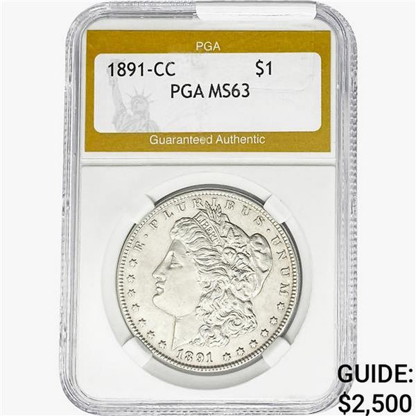 1891-CC Morgan Silver Dollar PGA MS63