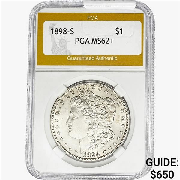 1898-S Morgan Silver Dollar PGA MS62+