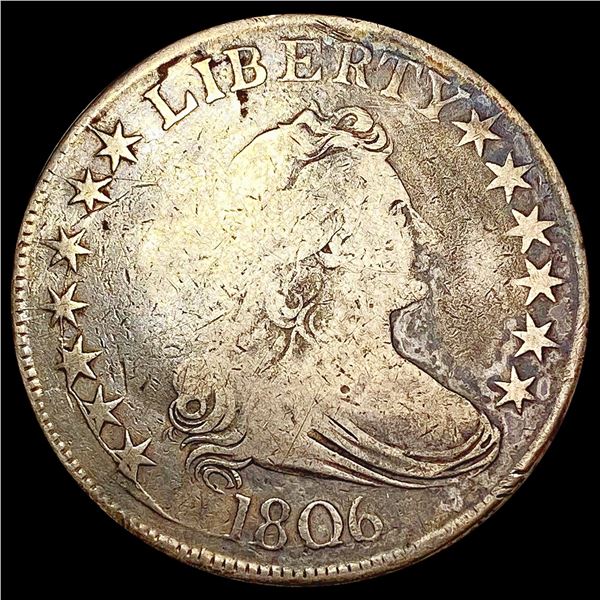 1806 Pt 6 Draped Bust Half Dollar NICELY CIRCULATED