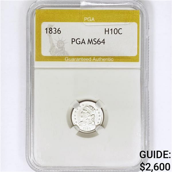 1836 Capped Bust Half Dime PGA MS64