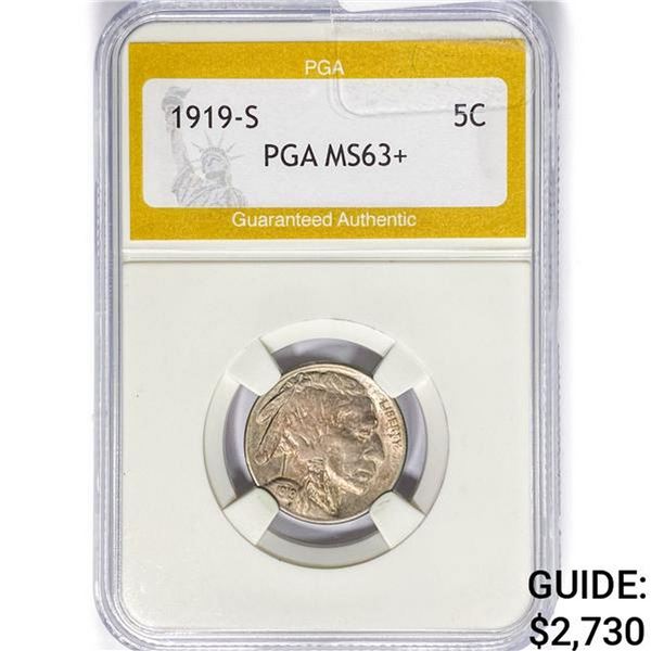 1919-S Buffalo Nickel PGA MS63+
