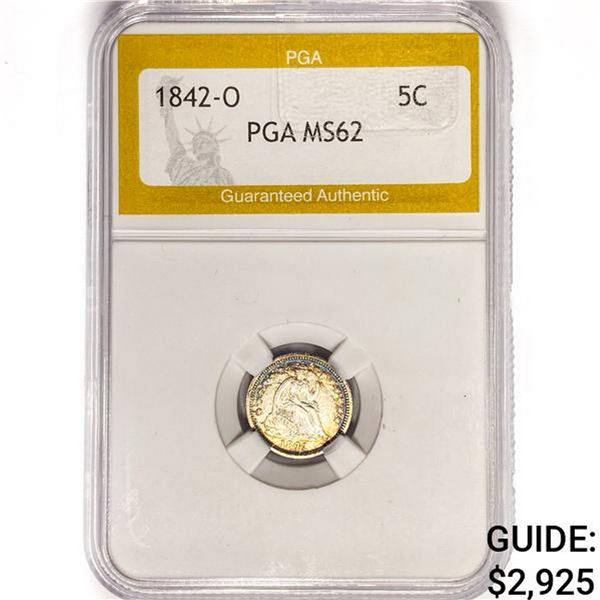 1842-O Seated Liberty Half Dime PGA MS62