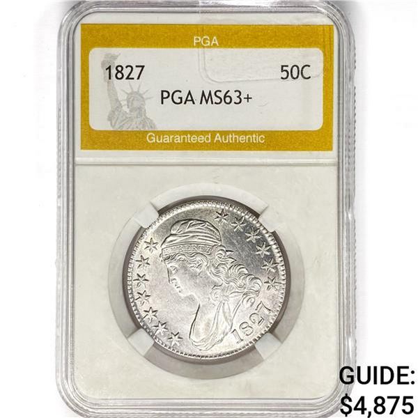1827 Capped Bust Half Dollar PGA MS63+