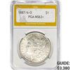 1887/6-O Morgan Silver Dollar PGA MS63+