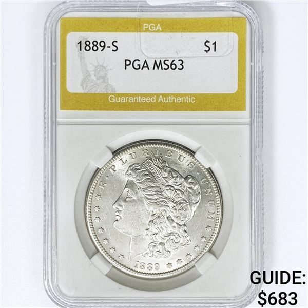 1889-S Morgan Silver Dollar PGA MS63