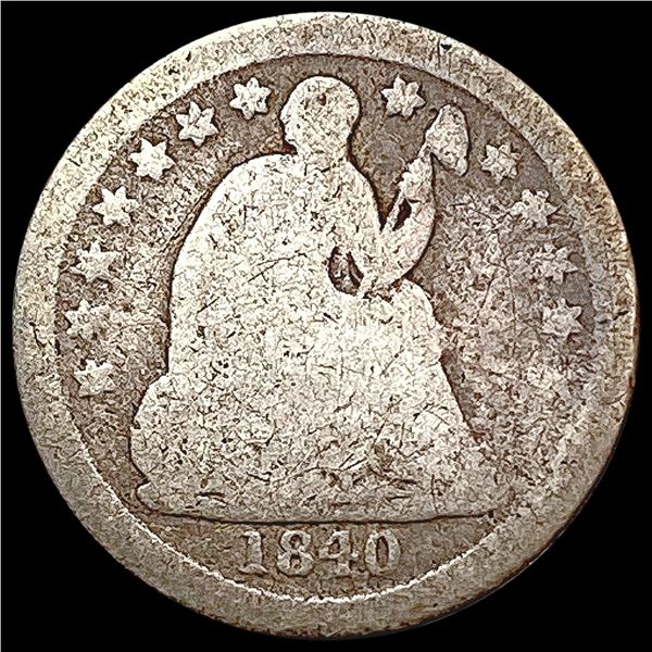 1840 W/Drapery Seated Liberty Half Dime NICELY CIRCULATED
