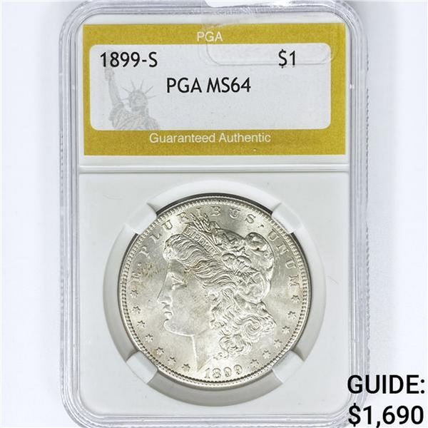1899-S Morgan Silver Dollar PGA MS64