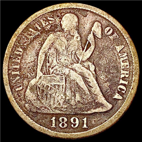 1891-S Seated Liberty Dime NICELY CIRCULATED