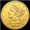 Image 1 : 1843 $5 Gold Half Eagle CLOSELY UNCIRCULATED