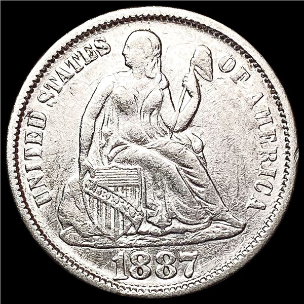 1887 Seated Liberty Dime CHOICE AU