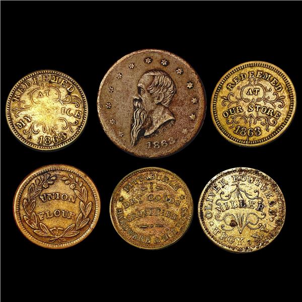 [6] 1863 U.S. Tokens HIGH GRADE