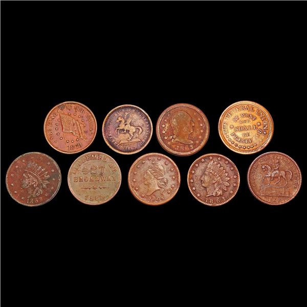 [9] 1863 Varied U.S. Tokens HIGH GRADE