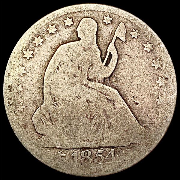 1854 Arrows Seated Liberty Half Dollar NICELY CIRCULATED